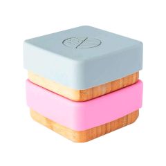 Fiambreras para snacks rosa y gris (2) - Madera de Bambú - Eco Rascals