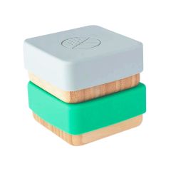 Fiambreras para snacks verde y gris (2) - Madera de Bambú - Eco Rascals