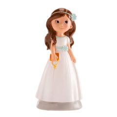 Figura niña de comunión morena Elena 13 cm - Dekora
