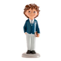 Figura niño de comunión moreno Pedro 13 cm - Dekora