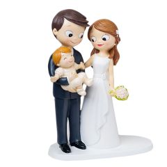 Figura novios con bebé en brazos 21 cm - Mopec