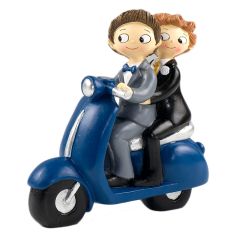 Figura pareja de novios en moto 17 cm - Mopec