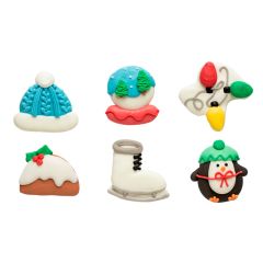 Figuras de azúcar blanca Navidad (6) - Sin gluten - Decora