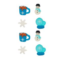 Figuras de azúcar Cozy Winter Navidad (8) - Wilton