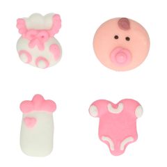 Figuras de azúcar bebé niña rosa (12) - Sin gluten - Funcakes