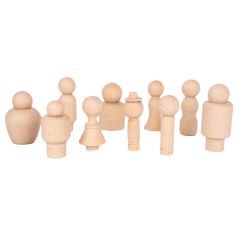Muñecos personas de madera natural (10) - TickiT