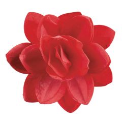 Flor de oblea roja 12,5 cm - Sin gluten - Dekora
