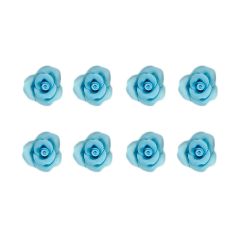 Flores de azúcar rosas azules 3 cm (8) - Decora