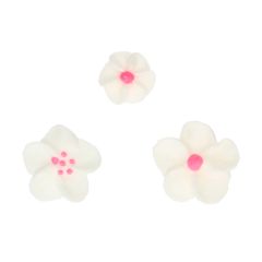 Flores de azúcar blancas y rosas variadas (32) - Funcakes