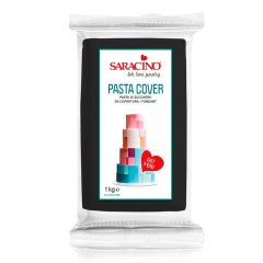 Fondant negro Pasta Cover 1 kg - Sin gluten - Saracino