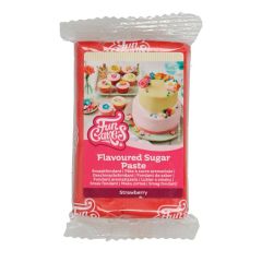 Fondant rojo sabor fresa 250 g - Sin gluten - Funcakes