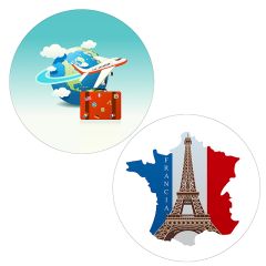 Pack papeles comestibles burn Viaje Francia 19 cm - María Lunarillos