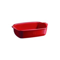 Fuente rectangular con asas roja 17,5 x 14 x 5 cm - Cerámica - Emile Henry