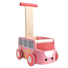Carrito andador de madera Furgoneta rosa - PlanToys