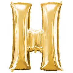 Globo de foil dorado letra "H" 40 cm