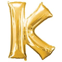 Globo de foil dorado letra "K" 35 cm