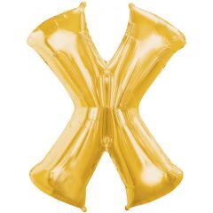 Globo de foil dorado letra "X" 35 cm