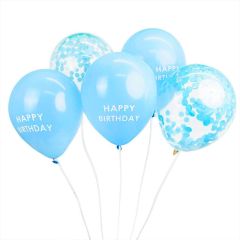 Globos azules y de confeti Happy Birthday (5) - Talking Tables