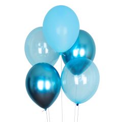 Globos mix azules transparentes y metalizados (10) - My Little Day