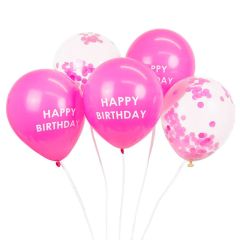 Globos rosas y de confeti Happy Birthday (5) - Talking Tables