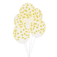 Globos transparentes confeti amarillo (5) - My Little Day