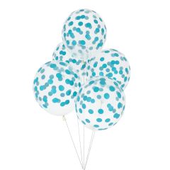 Globos transparentes confeti azul (5) - My Little Day