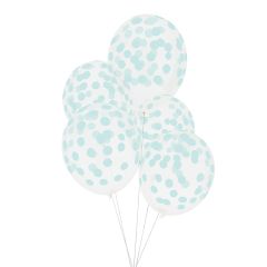 Globos transparentes confeti menta (5) - My Little Day