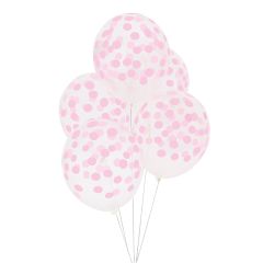 Globos transparentes confeti rosa (5) - My Little Day