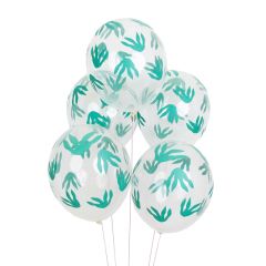Globos transparentes huellas dinosaurios (5) - My Little Day