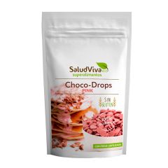 Gotas de chocolate ecológico Choco-drops rosas fresa 125 g - Sin gluten - SaludViva