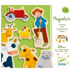 Imanes de madera La granja 24 piezas - Djeco
