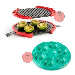 Grill para microondas Microwave Grill Tamaño XL - Acero antiadherente - Lékué + REGALO molde donuts