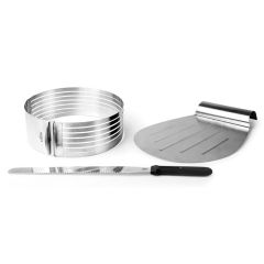 Guía ajustable, pala y cuchillo cortatartas - Acero inoxidable - Lacor