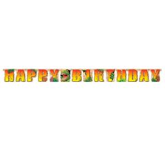 Guirnalda de papel Happy Birthday dinosaurios 2,2 m - Creative Converting