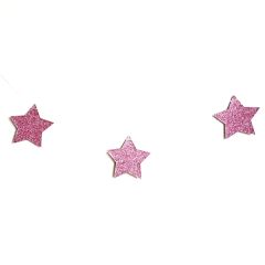 Guirnalda de papel purpurina estrella rosa - My Little Day