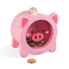 Hucha cerdito rosa de madera - Janod