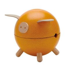 Hucha de madera cerdito amarillo - PlanToys