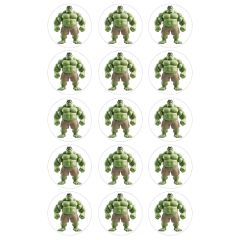 Papel de azúcar de Hulk - 5 cm (15) - María Lunarillos