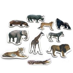 Imanes de madera Animales salvajes (10) - Nowordbooks