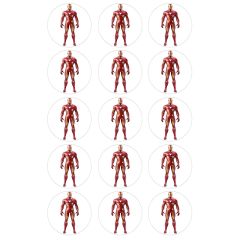 Papel de azúcar de Iron Man (Marvel) - 5 cm (15) - María Lunarillos