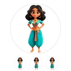 Papel de azúcar de la Princesa Jasmín - 20 cm - María Lunarillos
