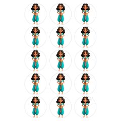 Oblea de la Princesa Jasmín - 5 cm (15) - María Lunarillos