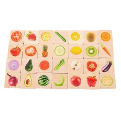 Juego de madera relacionar frutas y verduras 24 piezas - TickiT