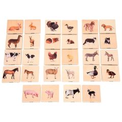 Juego de madera relacionar animales de granja 28 piezas - TickiT