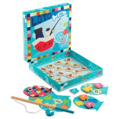 Juego de pesca magnética de madera números Navy Loto - Djeco