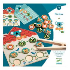 Juego de madera para contar y hacer series con pinza - Djeco