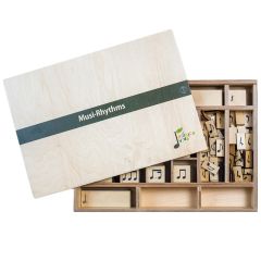 Caja de madera Montessori con figuras rítmicas 270 piezas - Música Viva