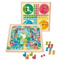 Juego parchís y oca de madera - Jeujura