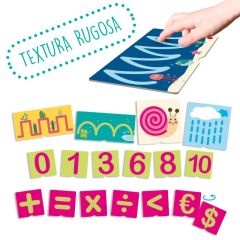 Juego sensorial: Tacto fichas de números y pre-escritura - Akros