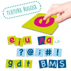Juego sensorial: Tacto fichas letras y signos - Akros